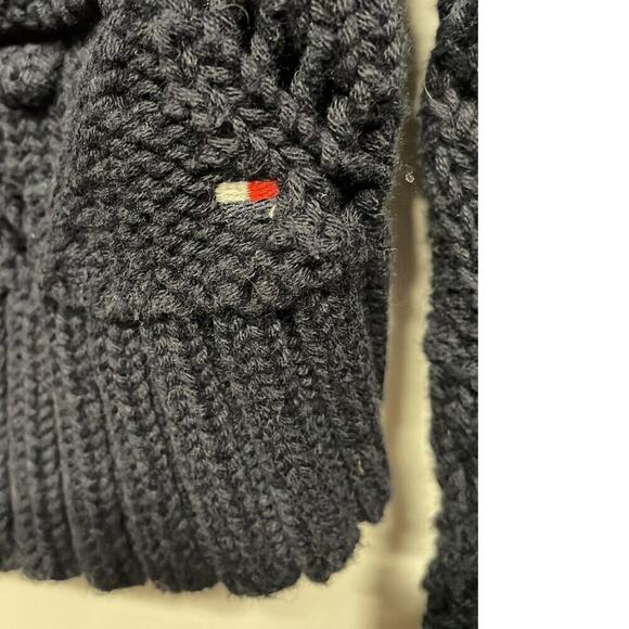 Women's Tommy Hilfiger  Blue Chunky Preppy Fisherman Pullover Sweater Size (M) - Picture 7 of 8